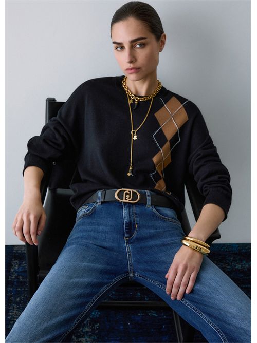 Maglia con intarsio geometrico LIU JO | WF6231MA16R/L9207